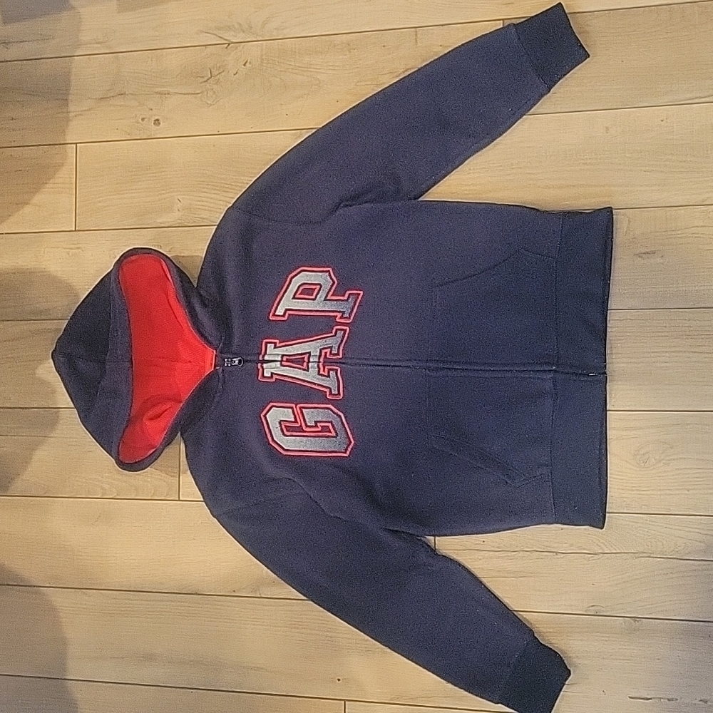 Gap Full Zip Up Fleece Hooded Sweatshirt - Boys Size Large 10/12 